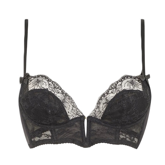 Agent Provocateur Other - Agent Provocateur Wanda Black Lace Underwire Intimate Plunge V Bra NWT Size 36C